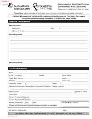 Adult Ambulatory Mental Health Services Referral Form