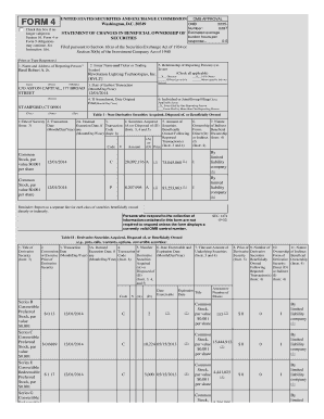 SEC Form 4 Statement of Changes in Beneficial Ownership