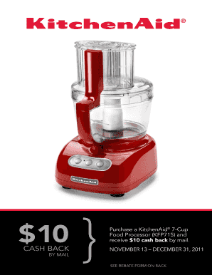 KitchenAid 7-Cup Food Processor Mail-In Rebate Form
