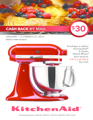 KitchenAid Stand Mixer Rebate Form