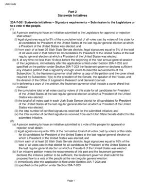 Utah Statewide Initiative Petition Form