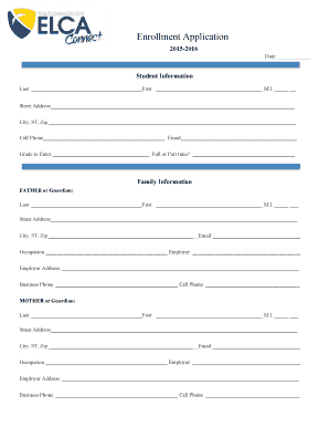 Enrollment Application Form