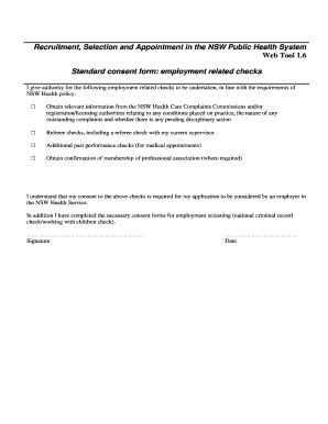 NSW Health Employment Consent Form