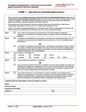 New Recruit Undertaking/Declaration Form