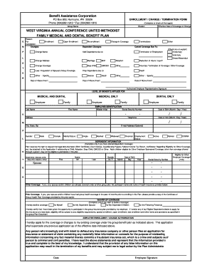 West Virginia United Methodist Benefit Enrollment Form