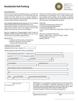 Residence Hall Parking Application