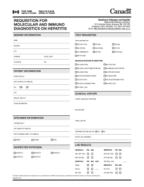 Bloodborne Pathogens and Hepatitis Test Requisition