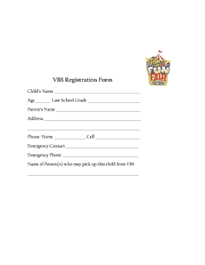 VBS Registration Form