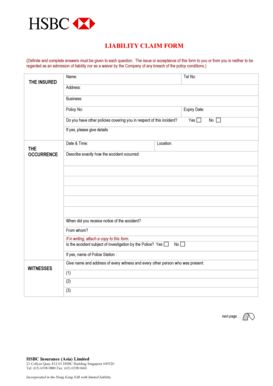 Liability Claim Form