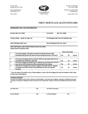 First Mortgage Questionnaire