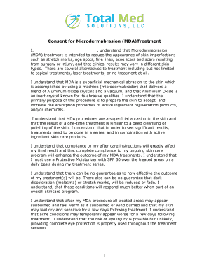 Consent for Microdermabrasion Treatment