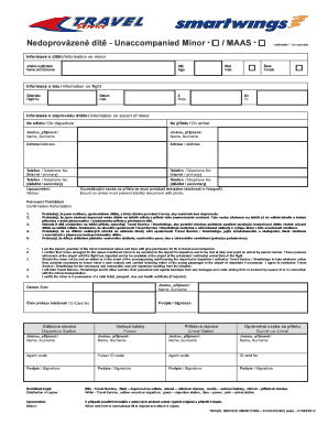 Unaccompanied Minor Travel Authorization Form