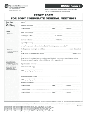 BCCM Form 6 Proxy Form