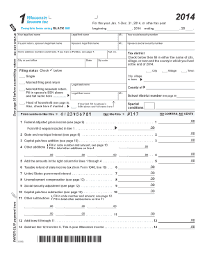 Wisconsin 2014 Income Tax Form
