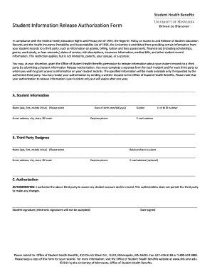 Student Information Release Authorization Form