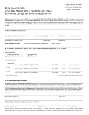 Delta Dental Benefits Enrollment Form