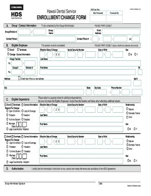 Hawaii Dental Service Enrollment Form