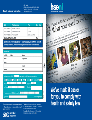 Health and Safety Law Poster Order Form
