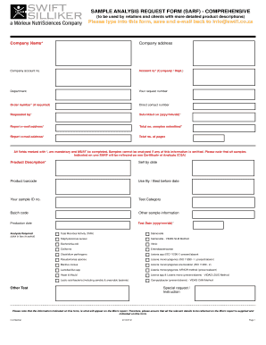 analysis request form