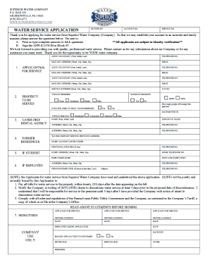 Water Service Application