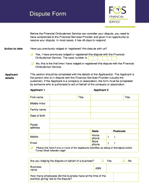 Dispute Form
