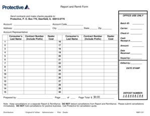 Report and Remittance Form