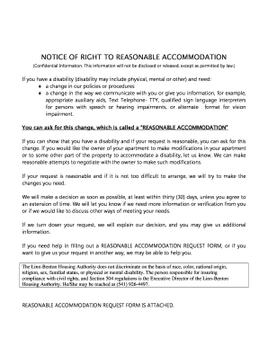 Reasonable Accommodation Request Form