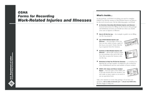 OSHA Form 300 Log of Work-Related Injuries and Illnesses