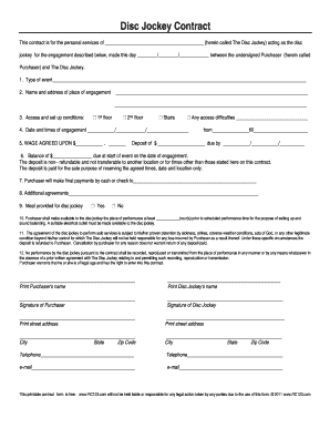 Disc Jockey Contract