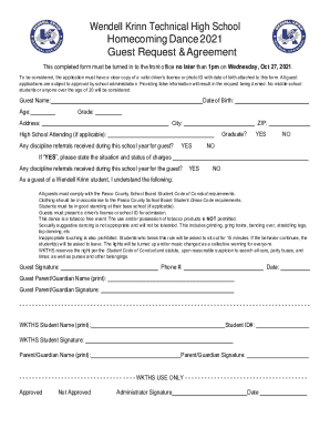 Fillable Online Fillable Online Homecoming Guest form 2018.docx Fax ...