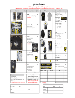 Fillable Online Spirit Wear Order Form - Roman Catholic Diocese of ...