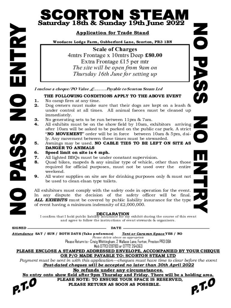 Fillable Online scortonsteam co Get the free Woodacre Lodge Farm