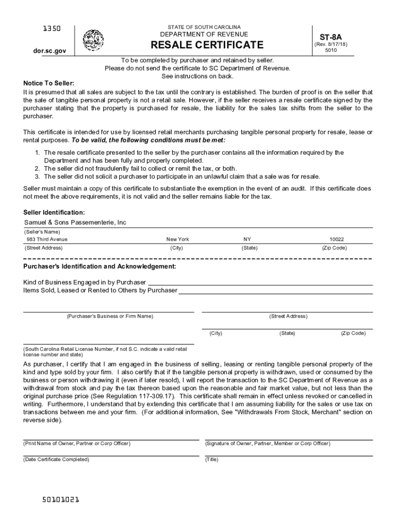 Fillable Online Fillable Online The resale certificate presented to the ... Fax Email Print ...