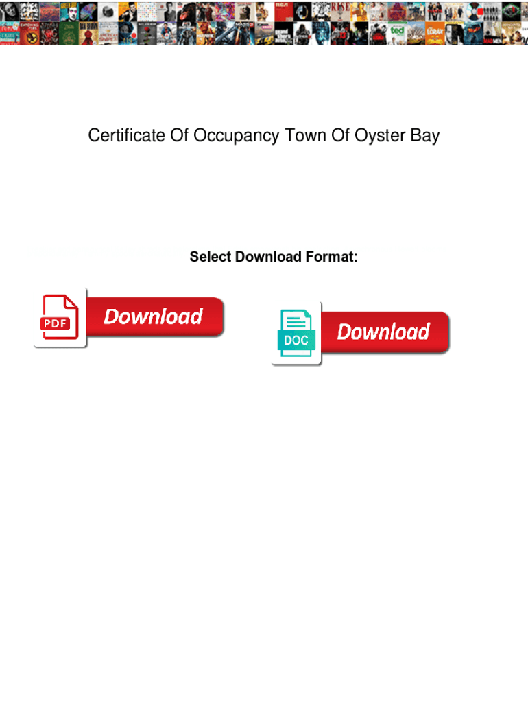 Fillable Online Certificate Of Occupancy Town Of Oyster Bay