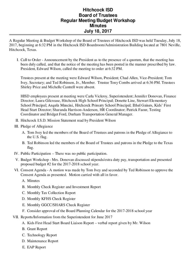 Fillable Online Crosby ISD Public View BoardBook Premier Fax Email