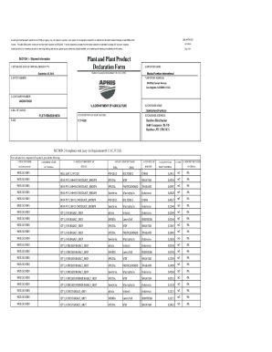 Plant and Plant Product Declaration Form