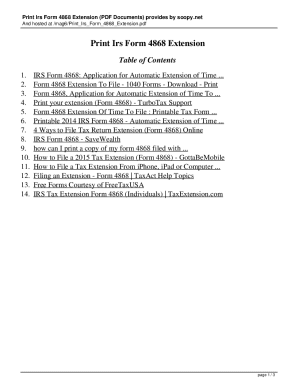Fillable Online Print Irs Form 4868 Extension: Easy to Fill and ...