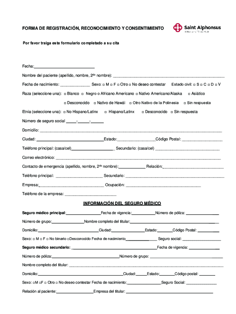 Fillable Online www saintalphonsus assets