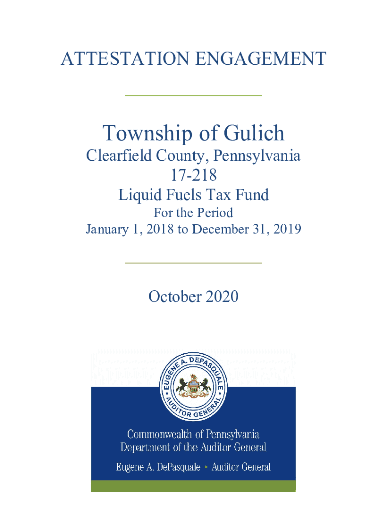 Fillable Online Gulich, Township of Clearfield County Liquid Fuels