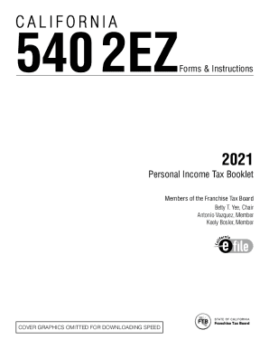 Fillable Online 2021 540 2ez personal income tax booklet. 2021 540 2ez ...