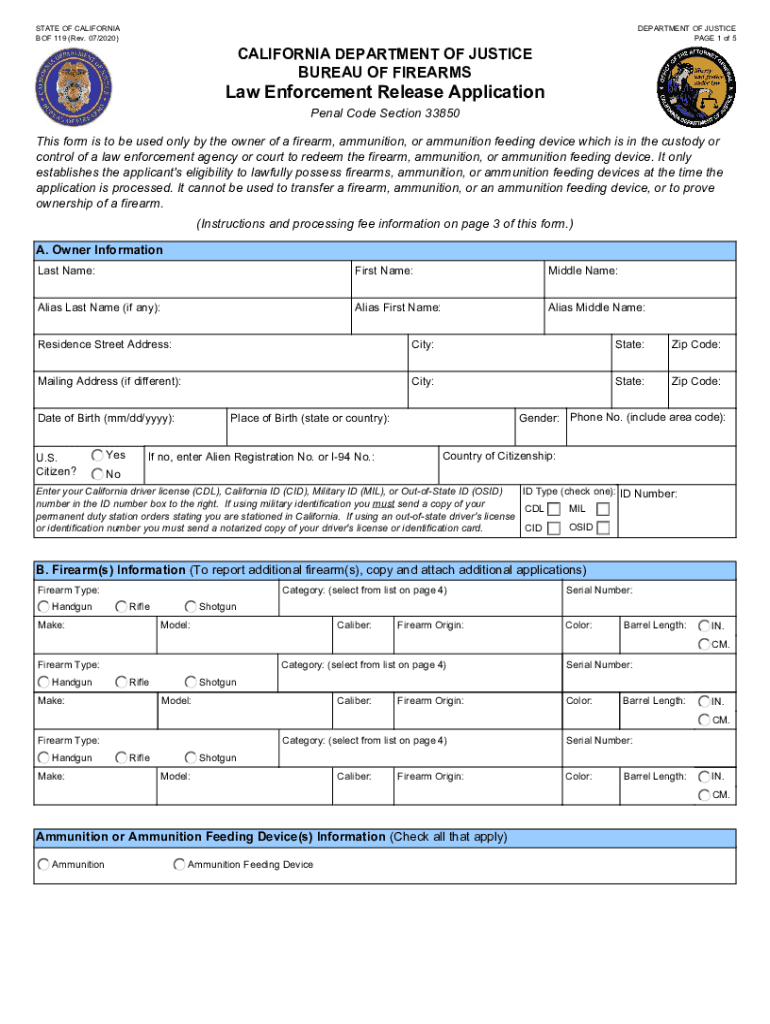 oag ca firearmsformsForms and PublicationsState of California - Department of Preview on Page 1