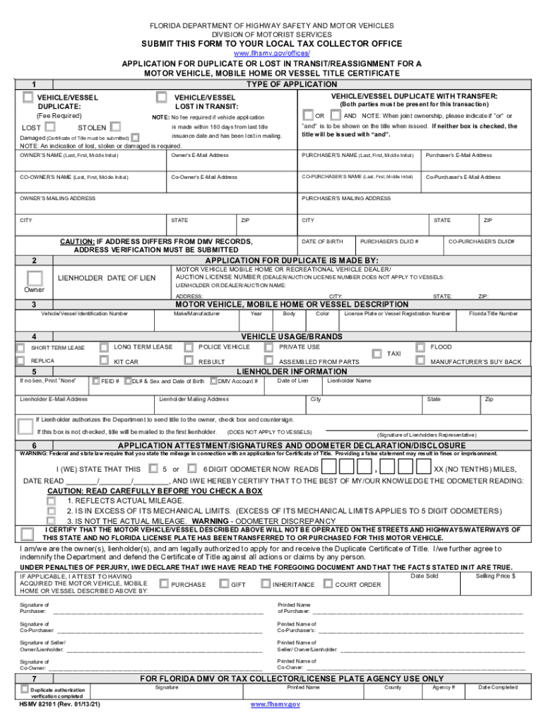 duplicate title florida online Preview on Page 1