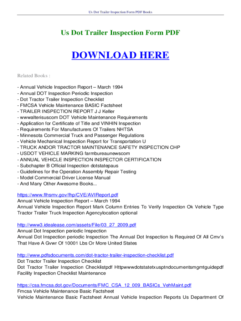 Fillable Online Us Dot Trailer Inspection Form PDF Fax Email Print ...