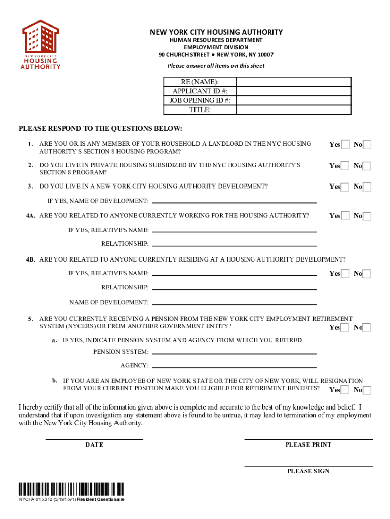 Fillable Online Welcome to the NYC Human Resources ... - New York City ...