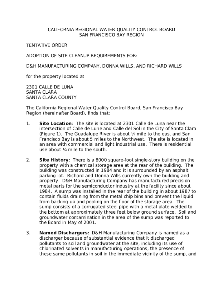 CALIFORNIA REGIONAL WATER QUALITY CONTROL BOARD SAN Doc Template