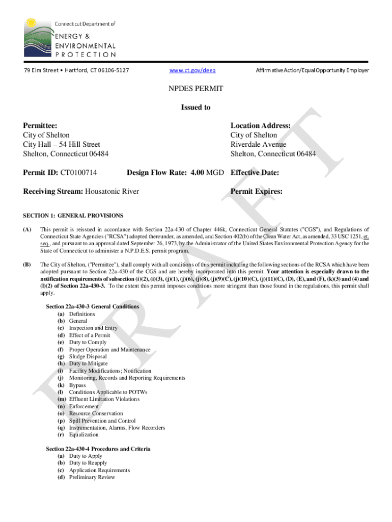 Fillable Online List of General Permits Fact Sheet CT.GOVConnecticut