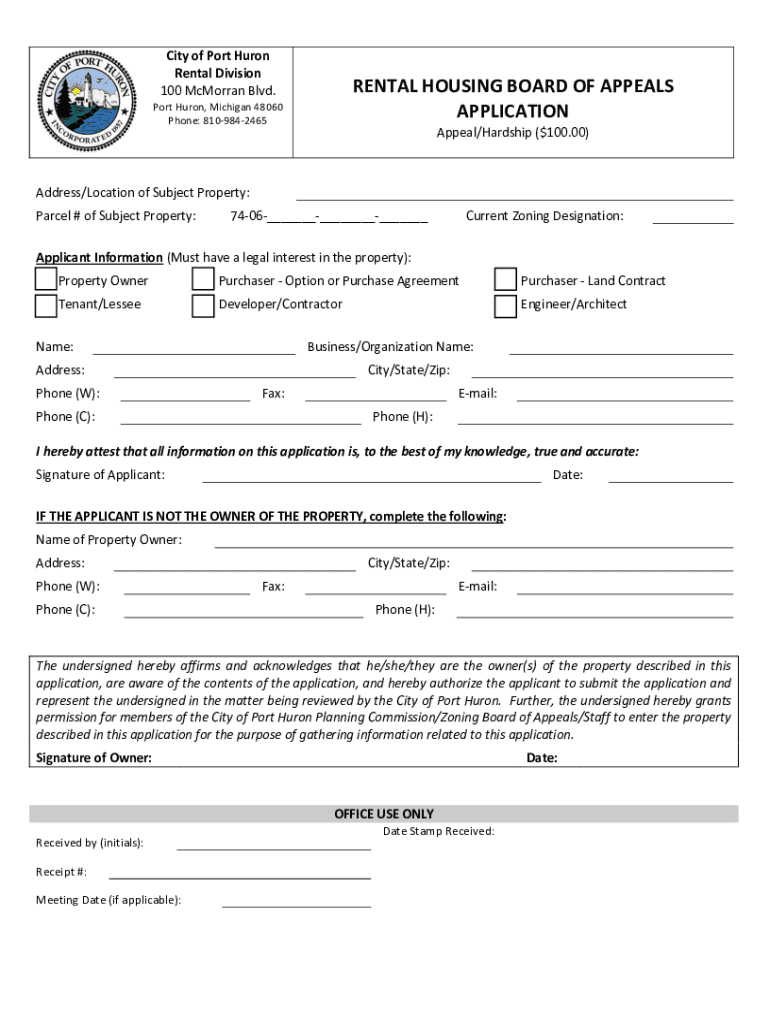 Fillable Online PORT HURON CITY RENTAL INSPECTION Port huron