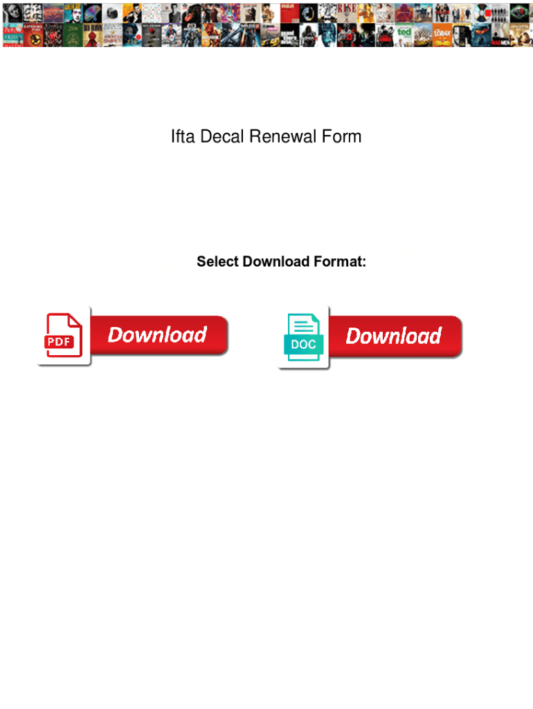 Fillable Online Ifta Decal Renewal Form beware. Ifta Decal Renewal Form