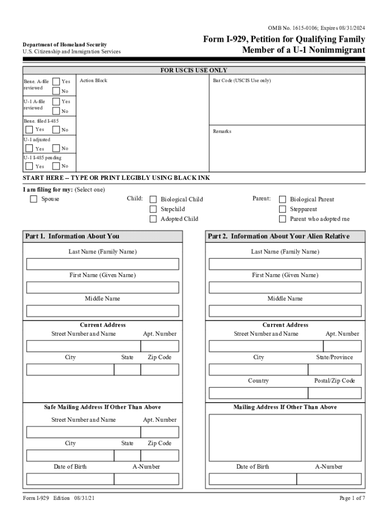 uscis i 929 Preview on Page 1