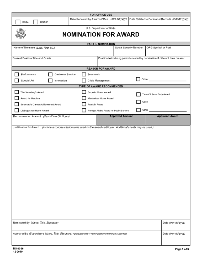 award form sample Preview on Page 1